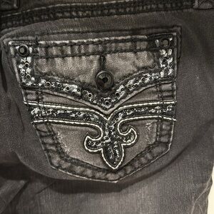 Rock Revival Black Skinny Jeans Distressed Style